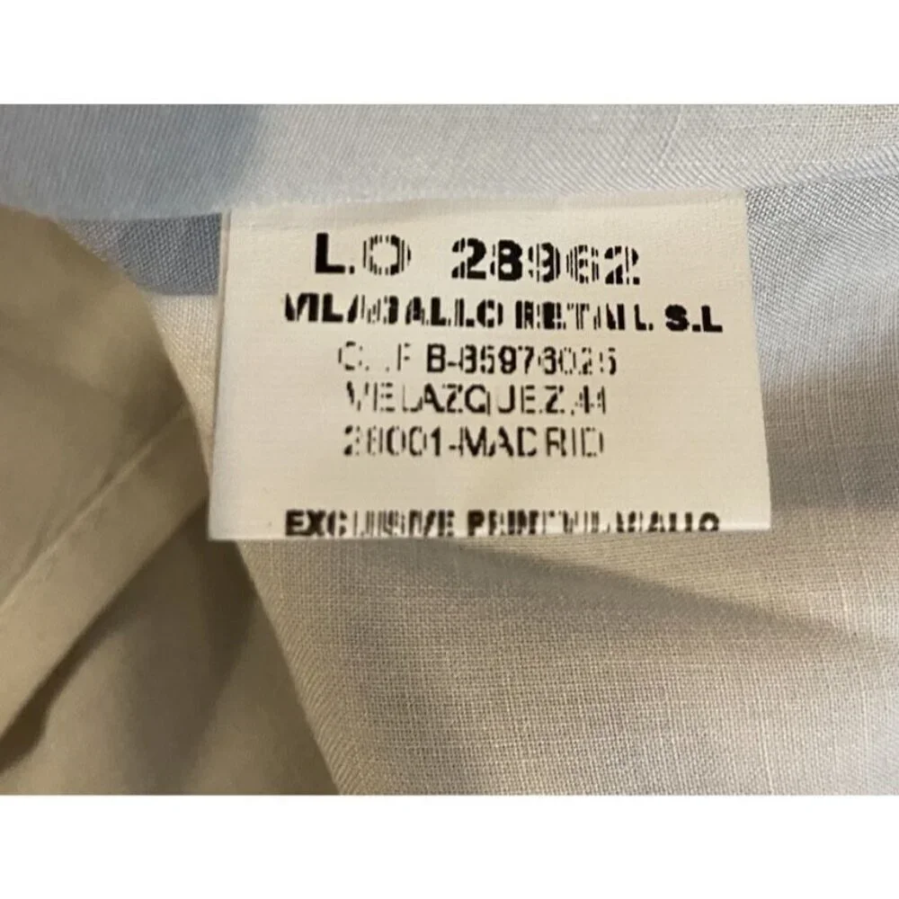 Vilagallo Tammy Ikat Midi Dress Tiered Puff Sleeves Navy Pink Orange 42 L - Picture 7 of 7